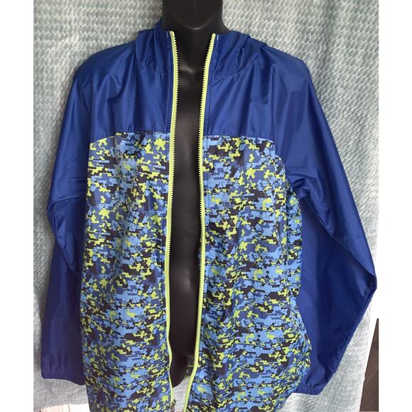 Lands' End Windbreaker Jacket Women's XL Blue, Yellow - Picture 2 of 6